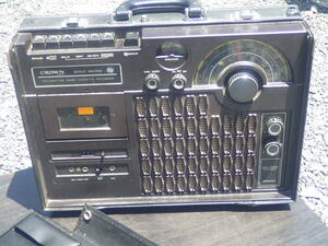 『クラウン FM／AM／SWラジオ付カセットレコーダー RX-2000』日本製 トランクケース形ラジカセ 昭和レトロ CROWN