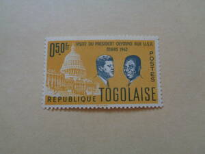 トーゴ切手　1962年　シルバヌス・オリンピオ初代トーゴ大統領　　0.50fr
