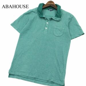 ABAHOUSE アバハウス 春夏 襟ワイヤー★ スタンドカラー 半袖 鹿の子 ポロシャツ Sz.2　メンズ　A3T05357_5#A