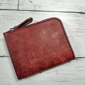 RiDo LeatherWorks【プエブロ&栃木レザー】L字ファスナー　ショート★コッチネーラ×ブラック　コンパクト財布　イタリアンレザー