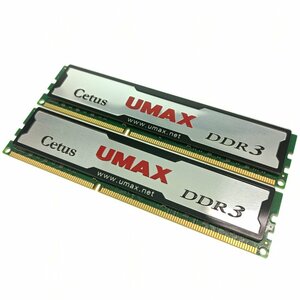 UMAX ユーマックス Cetus デスクトップ PC用メモリ DCDDR3-16GB-1333 (8GB×2枚組) PC3-10600 自作 増設 まとめ売り ジャンク 中古