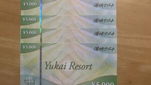 ★湯快リゾートご宿泊券　2万円分（5000円4枚セット）　2024/9/15まで★