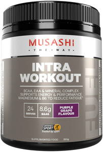 MUSASHI （ムサシ）INTRA WORKOUT 必須アミノ酸 & BCAA パウダー350g グレープ味 イントラワークアウト EAA 