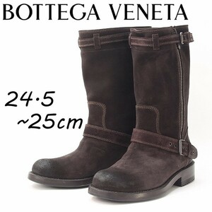 ◆BOTTEGA VENETA ボッテガ ヴェネタ スエード エンジニア ブーツ ダークブラウン 39 1/2