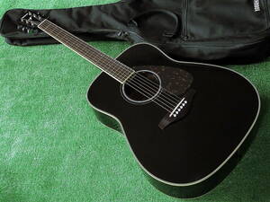 即決 YAMAHA FG720S 美品 トップ単板アコースティックギター 程度良好ヤマハ製フォークギター 真黒ブラックカラー 純正アコギ用ケース付属