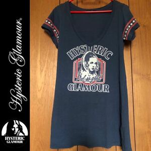 【HYSTERIC GLAMOUR】ヒステリックグラマー アメリカンガール Vネック ロング丈Tシャツ チュニック ワンピース