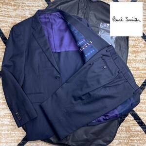 【美品】Paul Smith LONDON ポールスミス◇エルメネジルドゼニア生地 ストライプ柄 シングルスーツ/セットアップ メンズ 紳士 サイズL 紺色