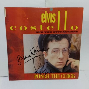 ELVIS COSTELLO(エルヴィス・コステロ)&STEVE NIEVE 直筆サイン入りLP★PUNCH THE CLOCK★