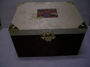 ◆◆宝石箱・飾り箱【木製～布張り・レトロ風 小物入れ】最良状態の中古品