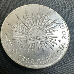 美品 古錢　メキシコ　1882年　大型コイン　C12大型銀貨 貿易銀 重さ26.8g