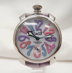 未使用 GAGA MILANO ガガミラノ MANUALE 48 マヌアーレ48 手巻 中古 メンズ 腕時計∴WA5348