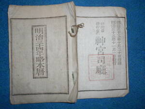 即決　天文暦学書、明治期和本1901(明治34）年『略本暦』明治期暦、明治の暦 旧暦、太陽暦本略、太陽暦　八卦、卜占、陰陽師 、二十八宿、