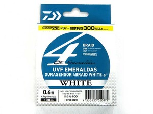 ダイワ(DAIWA) UVF エメラルダス デュラセンサー(EMERALDAS DURASENSOR) 4ブレイドホワイトSi2 0.6号 100m ホワイト PEライン 10ｌｂ