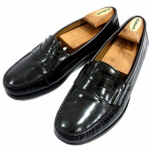 定価3万8500円●COLE HAAN コールハーン レザー ローファー シューズ スリッポン ペニー メンズ 25.5cm ブラック 正規品 牛革 1円スタート