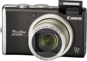Canon デジタルカメラ PowerShot (パワーショット) SX200 IS ブラック PSSX(中古品)