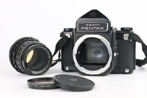 ASAHI PENTAX アサヒ ペンタックス 6x7 中判カメラ + SMC PENTAX TAKUMAR タクマー 6x7 105mm F2.4 大口径標準レンズ【難あり品】★F