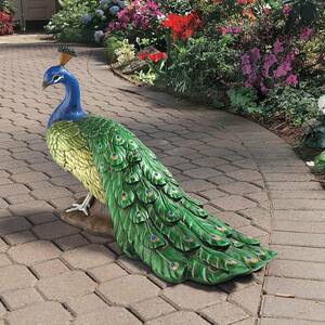 大型孔雀 アウトドア対応置物 ガーデンアクセント小物庭園庭装飾彫刻オブジェ洋風クジャク鳥雑貨オーナメントフィギュアエクステリア動物