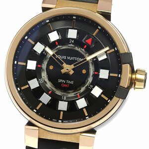 ルイ・ヴィトン LOUIS VUITTON Q1BG1 タンブール エボリューション スピンタイム K18PG GMT 自動巻き メンズ _780973