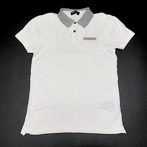 二点落札で送料無料！ P048 PORSCHE DESIGN ポルシェデザイン ポロシャツ 半袖 L ホワイト 白 メンズ コットン100% トップス 無地
