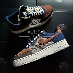 新品 正規品 NIKE ナイキ AIR FORCE1 LOW エアフォース1 ロー 07 PRM プレミアム 茶 紺 マルチ 27cm US9 デュブレ 箱付き