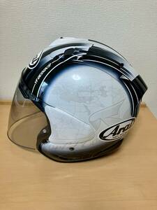 【美品・ほぼ新品】Arai ヘルメット VZ-RAM HARADA TOUR サイズ:XL カラー:ホワイト [VZ-ラム ハラダ・ツアー] ジェットヘルメット