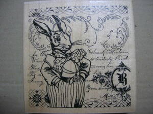 即◆新品スタンプ「ウサギ紳士」兎ラビットアリスクリスマスイースター