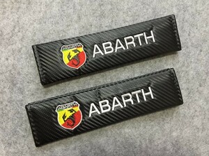 ★アバルト ABARTH★ シートベルトパッド 自動車 2個セット ショルダーカバー 肩パット 刺繍入り シートベルトショルダー