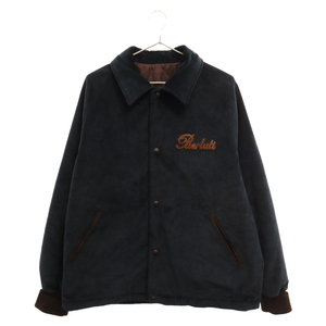 Berluti ベルルッティ 23AW Corduroy Coach Jacket R23OBL119COJO コーデュロイ コーチジャケット スナップボタン ロゴ刺繍 ネイビー