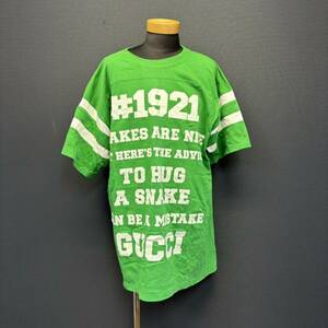 GUCCI TO HAG A SNAKE green T-SHIRT size M 国内正規品 グッチ Tシャツ Tee フットボール 緑 グリーン