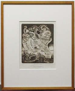 Jiri Havlicek 銅版画　ed.E.A. 鉛筆サイン　額付き（箱なし）　1978年制作　タイトル記載有