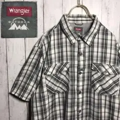 【希少品】Wrangler ラングラー半袖チェックナイロンシャツ　メンズL
