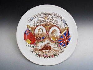 キング・ジョージ 5世 ＆ クイーン・メリー 戴冠式 記念絵皿 ◆ 英国アンティーク 