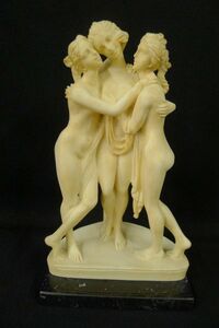 M187 女神像 裸婦像 アンティルマ サンティーニ作 三美神 イタリア製彫刻 置物 オブジェ/80
