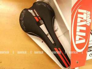 Selle ITALIA FLITE FLOW Ti316超軽量チタン合金チューブレール ブラック/レッド 穴あき