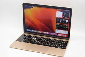 訳有 2K対応 12型 Apple MacBook A1534 Mid-2017 ゴールド macOS 13 Ventura(正規Win11追加可) 七世代i5-7Y54 8GB NVMe 256GB-SSD 管:1900h