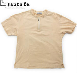 【中古美品】サンタフェ 半袖Tシャツ ベージュ 46 綿100% SANTAFE T-shirt
