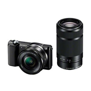 中古 １年保証 美品 SONY α5000 ダブルズームキット ILCE-5000Y ブラック