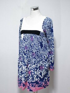 TSUMORI CHISATO ツモリチサト 花柄 切替 裏あり ウール チュニック ワンピース