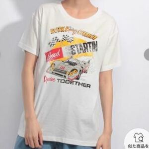 ★ウィゴー★WEGO★レーサープリントTシャツ★フリーサイズ★白★ホワイト★半袖Tシャツ★新品★即決のみ★送料無料★