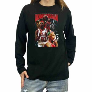 新品 デニスロッドマン NBA バスケ ブルズ 90年代FW ジョーダン ロンT 長袖 Tシャツ XS S M L XL ビッグ オーバー サイズ XXL~4XL パーカー