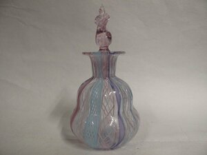 A5858 ベネチアン レースガラス 淡いパープル色 小瓶