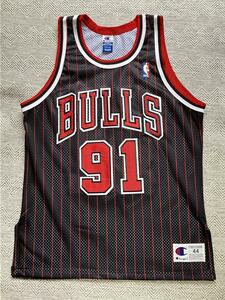【美品】 90s NBA デニス・ロッドマン BULLS シカゴ・ブルズ Champion チャンピオン オーセンティック ユニフォーム 当時物 ジャージ 刺繍
