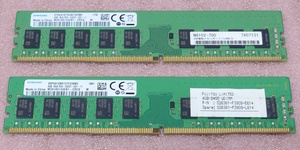 ◆Samsung M391A5143EB1-CRCQ 2枚セット *PC4-19200/DDR4-2400/PC4-2400T ECC Unbuffered 288Pin DDR4 UDIMM 8GB(4GB x2) 動作品
