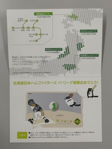 JR北海道　kitacaカード発売一周年記念カード(使用済・デポジットのみ) 