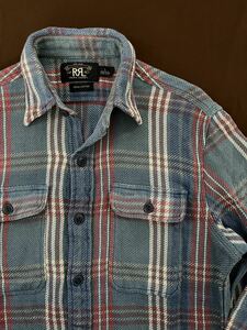 【傑作】極美品 RRL FLANNEL PLAID CHECK SHIRT ダブルアールエル プレイド チェック フランネル シャツ ラルフローレン S