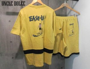 UNCLE DOLCE アンクル ドルチェ EASE-UP 刺繍 半袖Tシャツ x ハーフパンツ セットアップ50/上下セット/ドルチェおじさん/メンズ/日本製