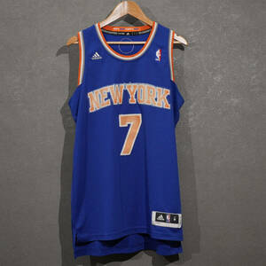 NBA! adidas New York Knicks ニューヨークニックス アントニー バスケット ゲームシャツ ユニフォーム ブルー 青 M メンズ 古着 希少
