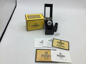 G56◇【QZ/不動品】フェンディ FENDI オロロジ orologi レディース腕時計 クオーツ 3050L 黒文字盤 箱/説明書等付き 現状品 ◇