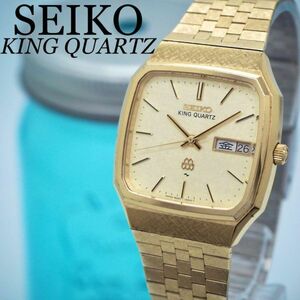 226 SEIKO キングクォーツ　メンズ腕時計　デイデイト　スクエア　ゴールド