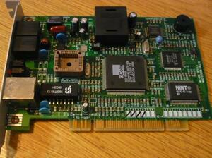 注目：★ LANカード ＆ FAXモデム PCI ボード MACSYSTEM MC-3CL ★ 中古動作品